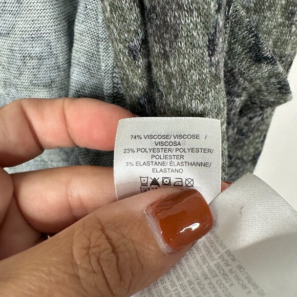 2/$30 Lucky Brand Open Front Hooded Cardigan Floral Print Olive Green XL #BAG9 - Picture 8 of 9